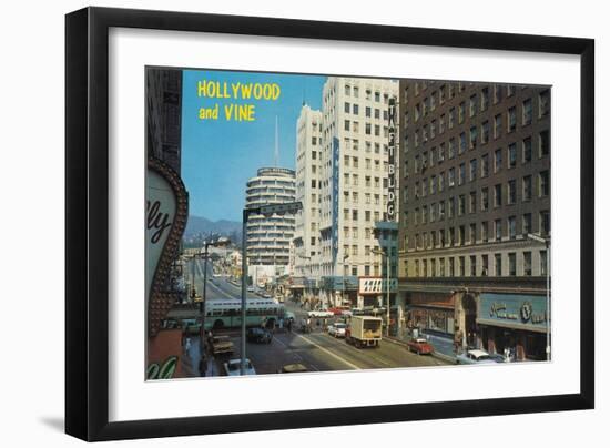 Hollywood and Vine, Los Angeles-null-Framed Art Print