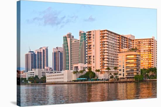 Hollywood Beach Florida at Sunset-Fotomak-Stretched Canvas