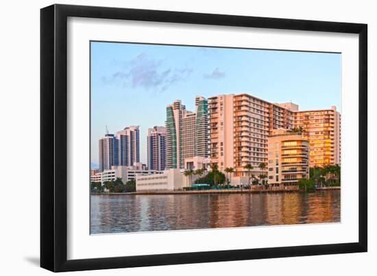 Hollywood Beach Florida at Sunset-Fotomak-Framed Photographic Print