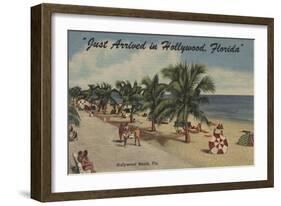 Hollywood Beach, Florida - View of Beach-Lantern Press-Framed Art Print