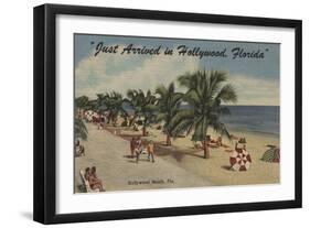 Hollywood Beach, Florida - View of Beach-Lantern Press-Framed Art Print