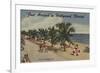 Hollywood Beach, Florida - View of Beach-Lantern Press-Framed Art Print