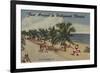 Hollywood Beach, Florida - View of Beach-Lantern Press-Framed Art Print