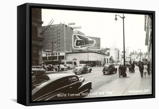 Hollywood Boulevard and Vine Street, Los Angeles, California-null-Framed Stretched Canvas