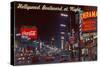 Hollywood Boulevard at Night, Los Angeles, California-null-Stretched Canvas