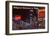 Hollywood Boulevard at Night, Los Angeles, California-null-Framed Art Print