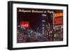 Hollywood Boulevard at Night, Los Angeles, California-null-Framed Art Print