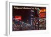 Hollywood Boulevard at Night, Los Angeles, California-null-Framed Art Print