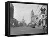 Hollywood Boulevard Decorated for Christmas-null-Framed Stretched Canvas