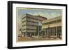 Hollywood, CA - Columbia Square, KNX Broadcasting-Lantern Press-Framed Art Print