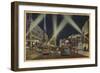 Hollywood, CA - Night View of Hollywood Blvd.-Lantern Press-Framed Art Print