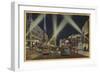 Hollywood, CA - Night View of Hollywood Blvd.-Lantern Press-Framed Art Print