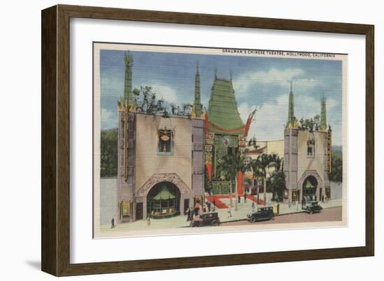 Hollywood, CA - View of Grauman's Chinese Theatre-Lantern Press-Framed Art Print