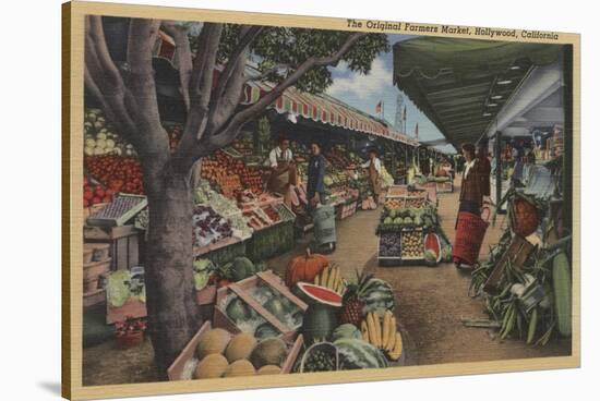Hollywood, CA - View of Original Farmer's Market-Lantern Press-Stretched Canvas
