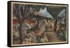 Hollywood, CA - View of Original Farmer's Market-Lantern Press-Framed Stretched Canvas