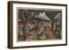 Hollywood, CA - View of Original Farmer's Market-Lantern Press-Framed Art Print