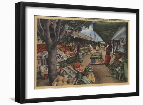 Hollywood, CA - View of Original Farmer's Market-Lantern Press-Framed Art Print