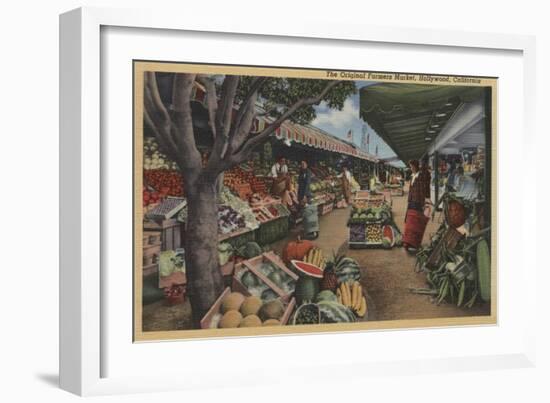 Hollywood, CA - View of Original Farmer's Market-Lantern Press-Framed Art Print