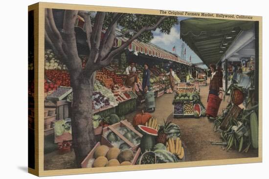 Hollywood, CA - View of Original Farmer's Market-Lantern Press-Stretched Canvas