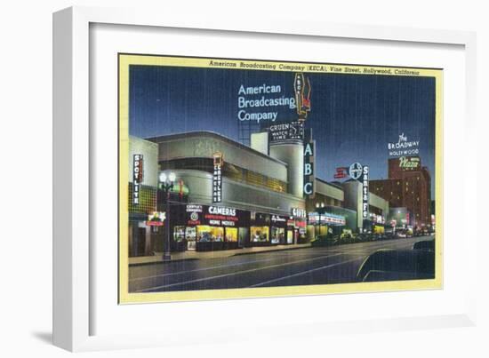 Hollywood, California - ABC Building on Vine Street-Lantern Press-Framed Art Print