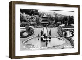 Hollywood, California - Bernheimer Residence, Sacred Bridge and Pogoda of Nara Photo-Lantern Press-Framed Art Print