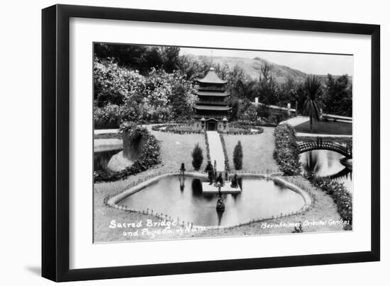 Hollywood, California - Bernheimer Residence, Sacred Bridge and Pogoda of Nara Photo-Lantern Press-Framed Art Print