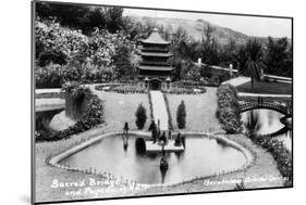 Hollywood, California - Bernheimer Residence, Sacred Bridge and Pogoda of Nara Photo-Lantern Press-Mounted Art Print