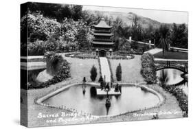 Hollywood, California - Bernheimer Residence, Sacred Bridge and Pogoda of Nara Photo-Lantern Press-Stretched Canvas