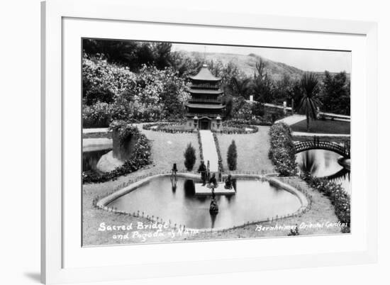 Hollywood, California - Bernheimer Residence, Sacred Bridge and Pogoda of Nara Photo-Lantern Press-Framed Premium Giclee Print