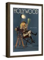 Hollywood, California - Directing Pinup Girl-Lantern Press-Framed Art Print