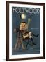 Hollywood, California - Directing Pinup Girl-Lantern Press-Framed Art Print