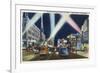 Hollywood, California - Hollywood Boulevard at Night-Lantern Press-Framed Premium Giclee Print