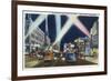 Hollywood, California - Hollywood Boulevard at Night-Lantern Press-Framed Premium Giclee Print