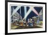 Hollywood, California - Hollywood Boulevard at Night-Lantern Press-Framed Premium Giclee Print