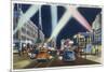 Hollywood, California - Hollywood Boulevard at Night-Lantern Press-Mounted Premium Giclee Print