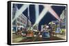 Hollywood, California - Hollywood Boulevard at Night-Lantern Press-Framed Stretched Canvas