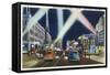 Hollywood, California - Hollywood Boulevard at Night-Lantern Press-Framed Stretched Canvas