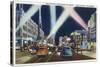 Hollywood, California - Hollywood Boulevard at Night-Lantern Press-Stretched Canvas