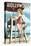 Hollywood, California - Lifeguard Pinup-Lantern Press-Stretched Canvas