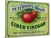 Hollywood, California - Peterson's Cider Vinegar Label-Lantern Press-Stretched Canvas