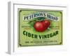 Hollywood, California - Peterson's Cider Vinegar Label-Lantern Press-Framed Art Print