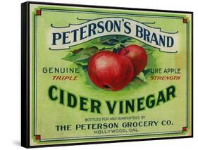 Hollywood, California - Peterson's Cider Vinegar Label-Lantern Press-Framed Stretched Canvas