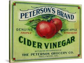 Hollywood, California - Peterson's Cider Vinegar Label-Lantern Press-Stretched Canvas