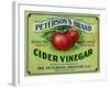 Hollywood, California - Peterson's Cider Vinegar Label-Lantern Press-Framed Art Print