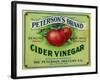 Hollywood, California - Peterson's Cider Vinegar Label-Lantern Press-Framed Art Print