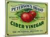 Hollywood, California - Peterson's Cider Vinegar Label-Lantern Press-Mounted Art Print