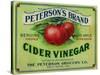 Hollywood, California - Peterson's Cider Vinegar Label-Lantern Press-Stretched Canvas