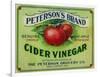 Hollywood, California - Peterson's Cider Vinegar Label-Lantern Press-Framed Art Print