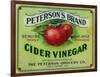 Hollywood, California - Peterson's Cider Vinegar Label-Lantern Press-Framed Art Print