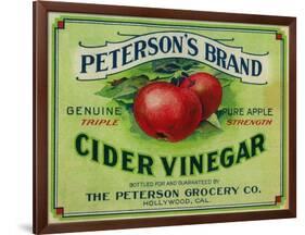 Hollywood, California - Peterson's Cider Vinegar Label-Lantern Press-Framed Art Print